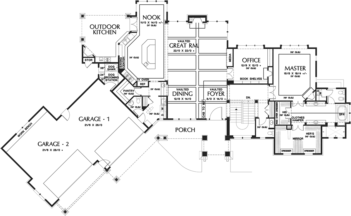 Craftsman Tuscan Level One of Plan 81271