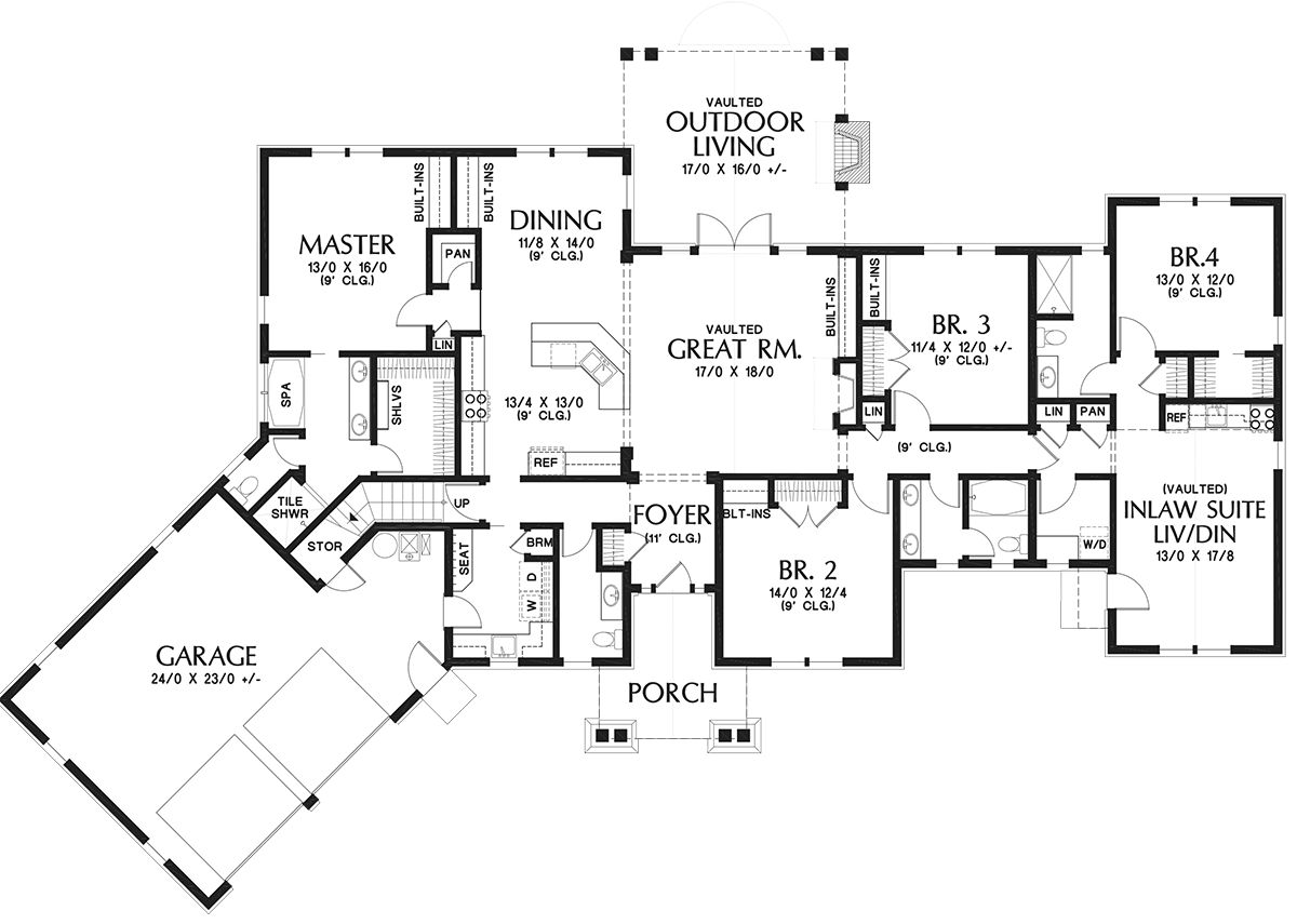 Bungalow Craftsman Tuscan Level One of Plan 81272