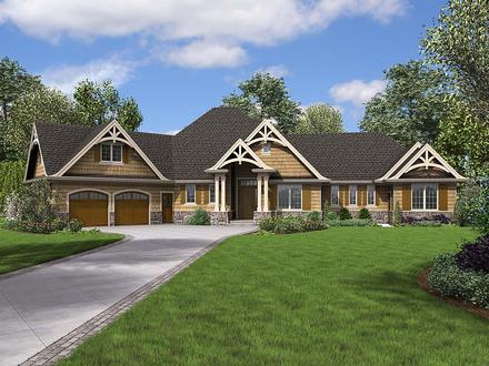 Bungalow Craftsman Tuscan Elevation of Plan 81272