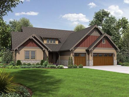 Bungalow Craftsman Ranch Traditional Elevation of Plan 81273