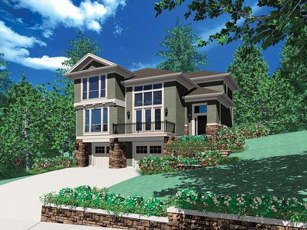 Coastal Contemporary Elevation of Plan 81274