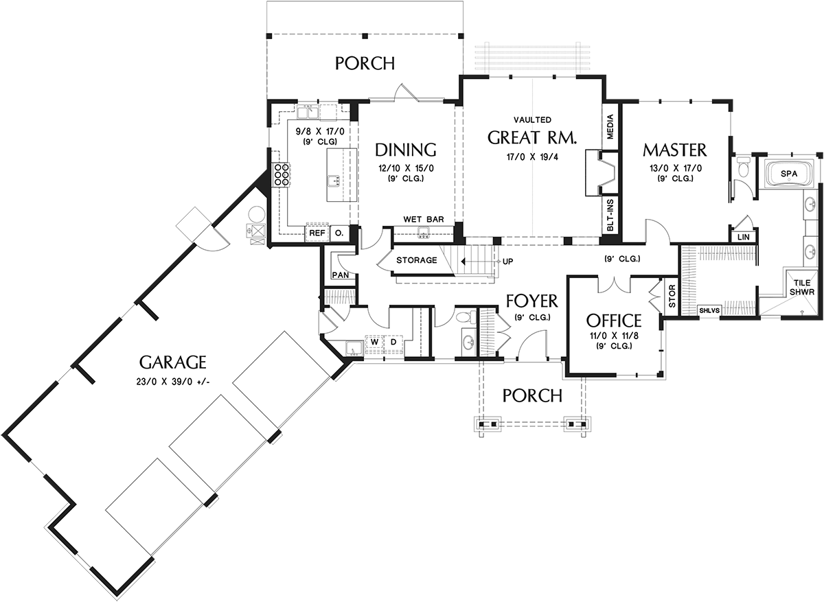 Bungalow Craftsman Ranch Tuscan Level One of Plan 81275