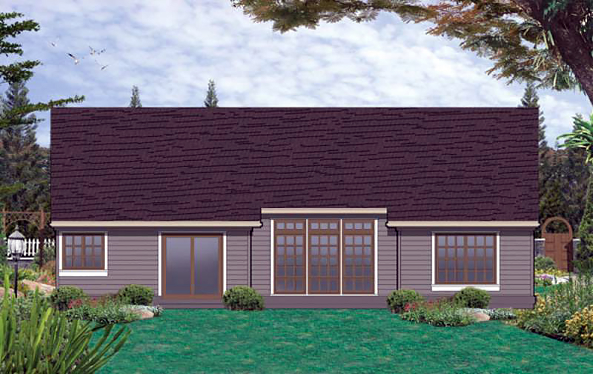 Ranch Rear Elevation of Plan 81276