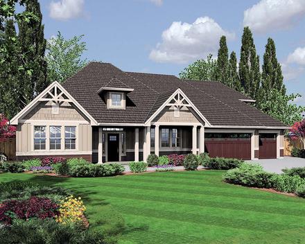 Bungalow Craftsman Ranch Elevation of Plan 81280