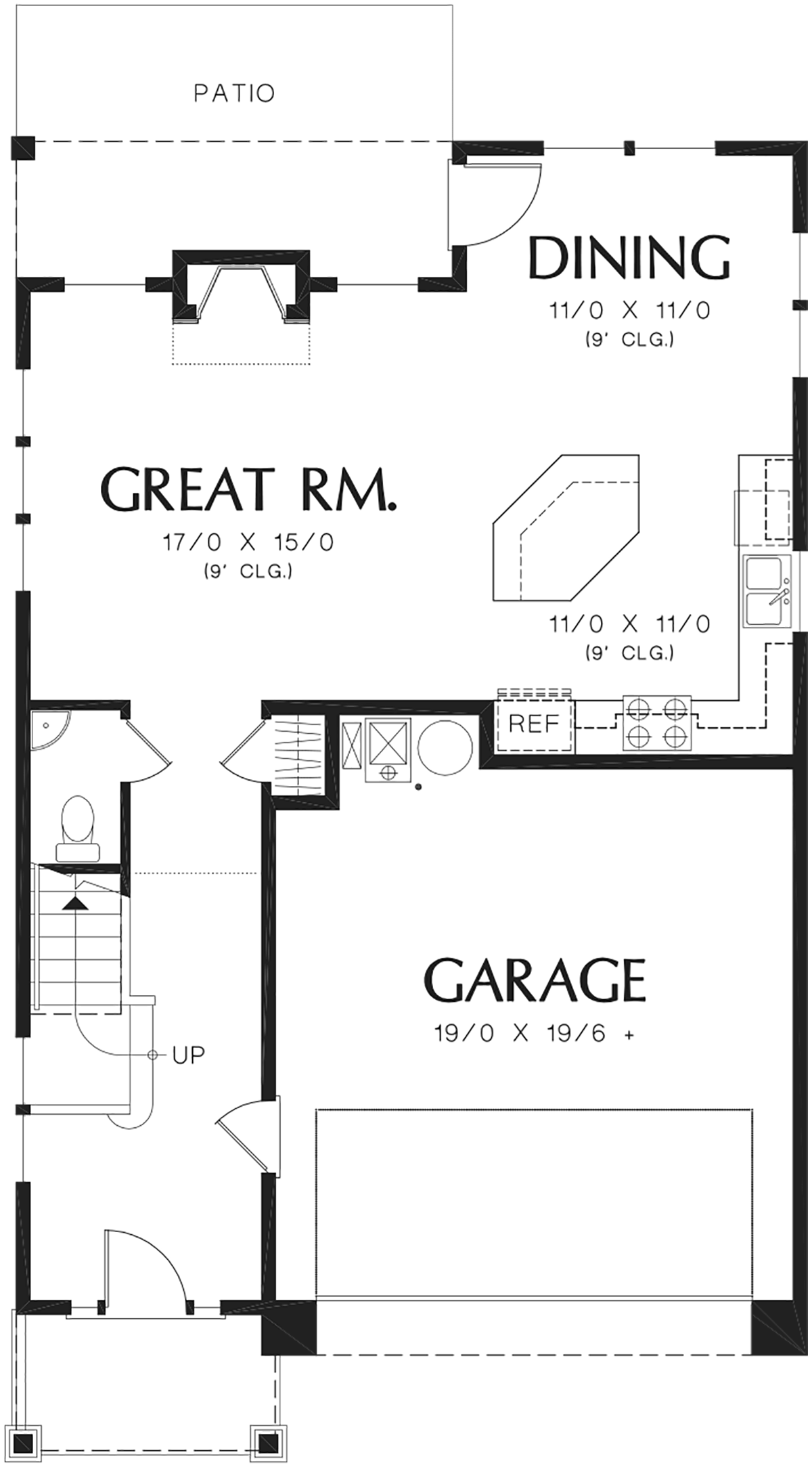 Cottage Narrow Lot Traditional Level One of Plan 81284