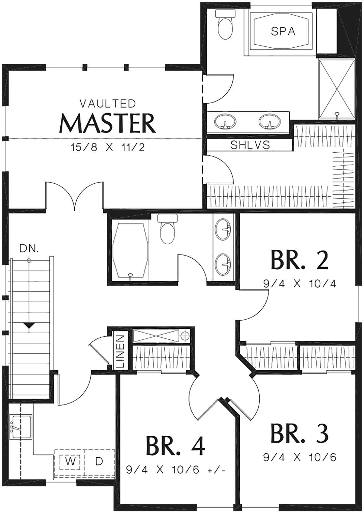 Cottage Narrow Lot Traditional Level Two of Plan 81284