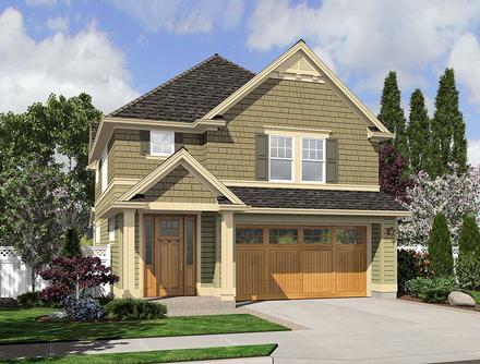 Cottage Narrow Lot Traditional Elevation of Plan 81284