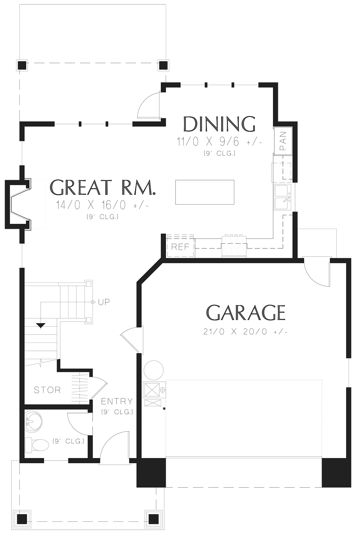 Bungalow Cottage Craftsman Level One of Plan 81286