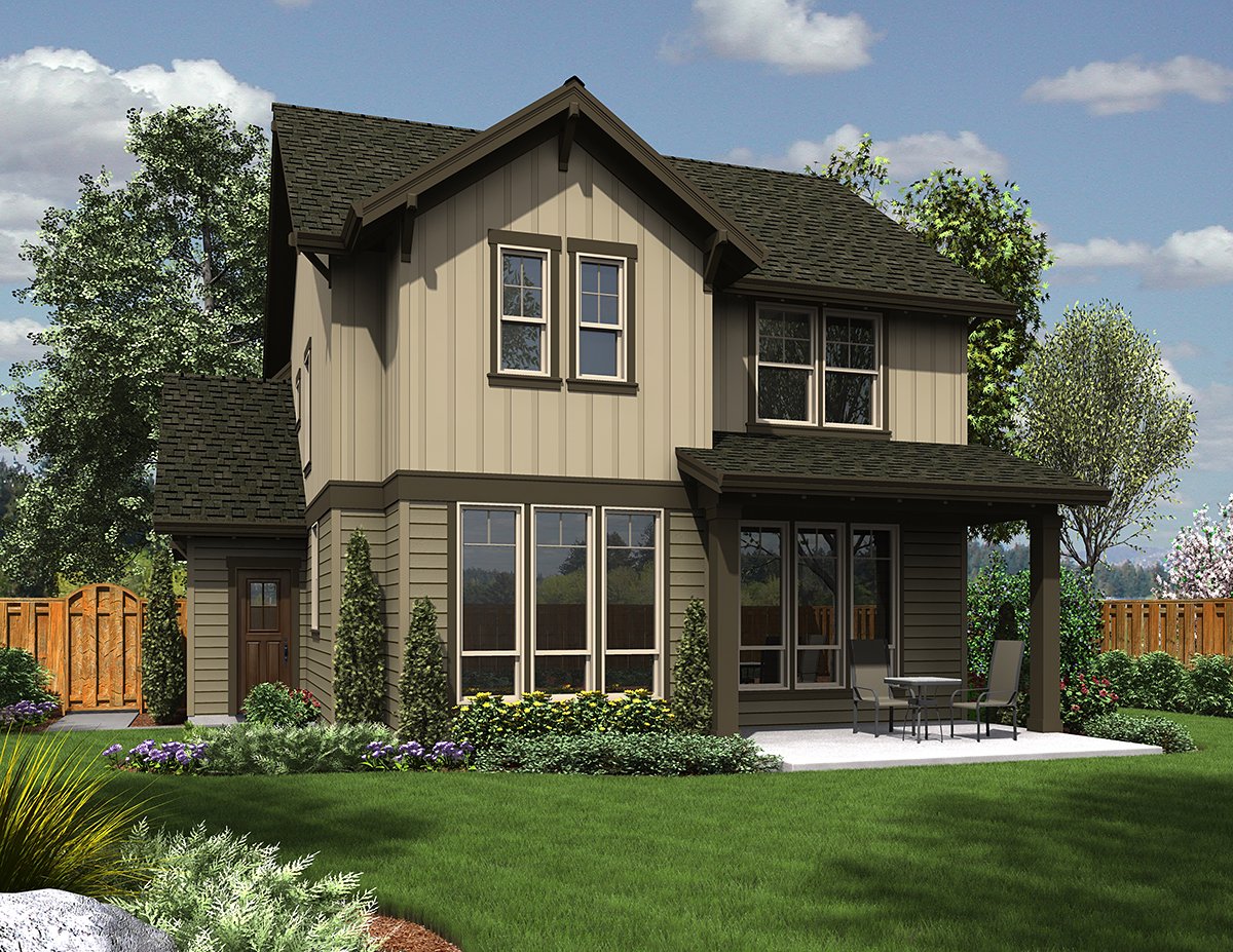 Bungalow Cottage Craftsman Rear Elevation of Plan 81286