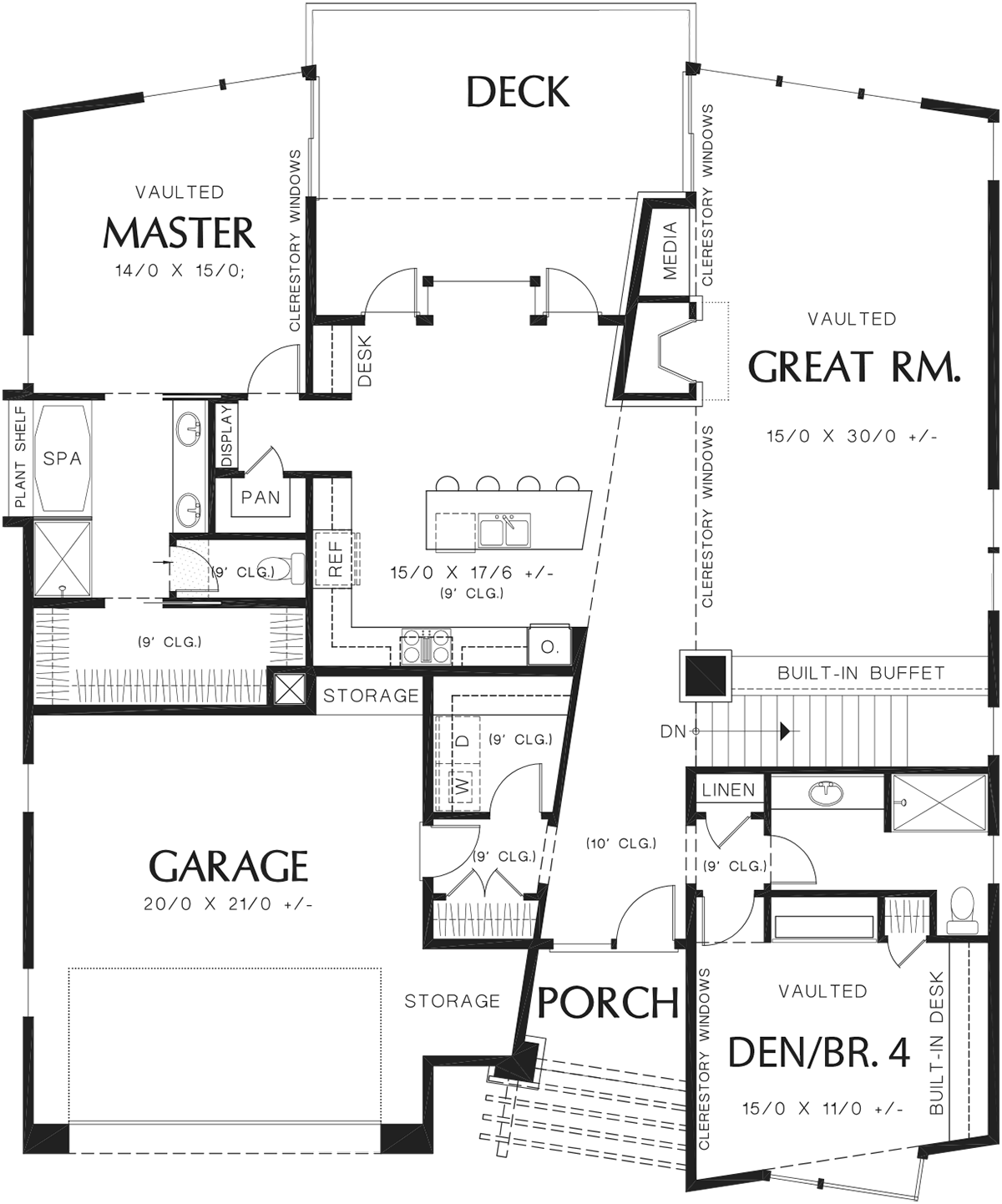 Contemporary Modern Level One of Plan 81287