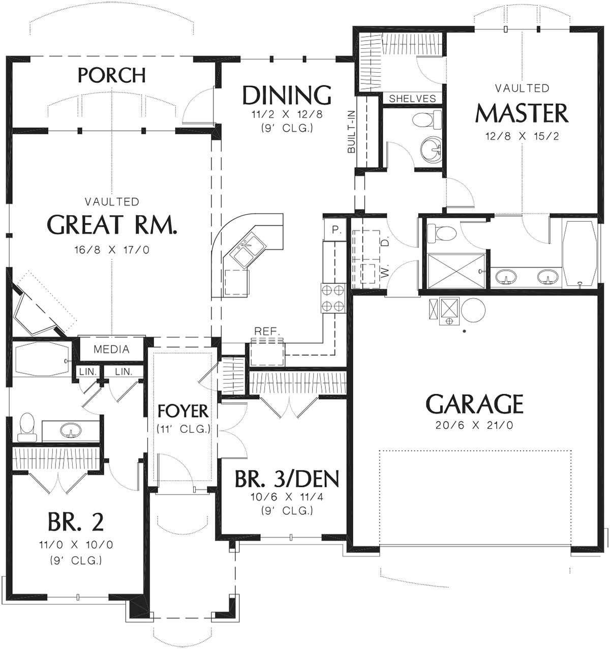 Bungalow European Level One of Plan 81295