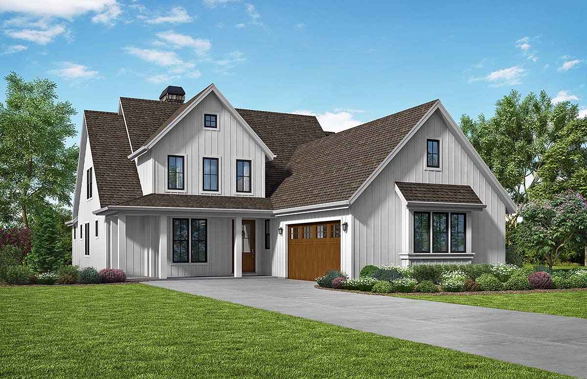 Traditional Plan with 2490 Sq. Ft., 3 Bedrooms, 3 Bathrooms, 2 Car Garage Elevation