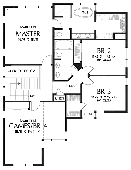 House Plan 81297 Second Level Plan