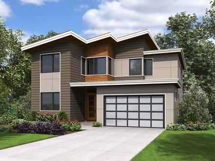 Contemporary Modern Elevation of Plan 81297