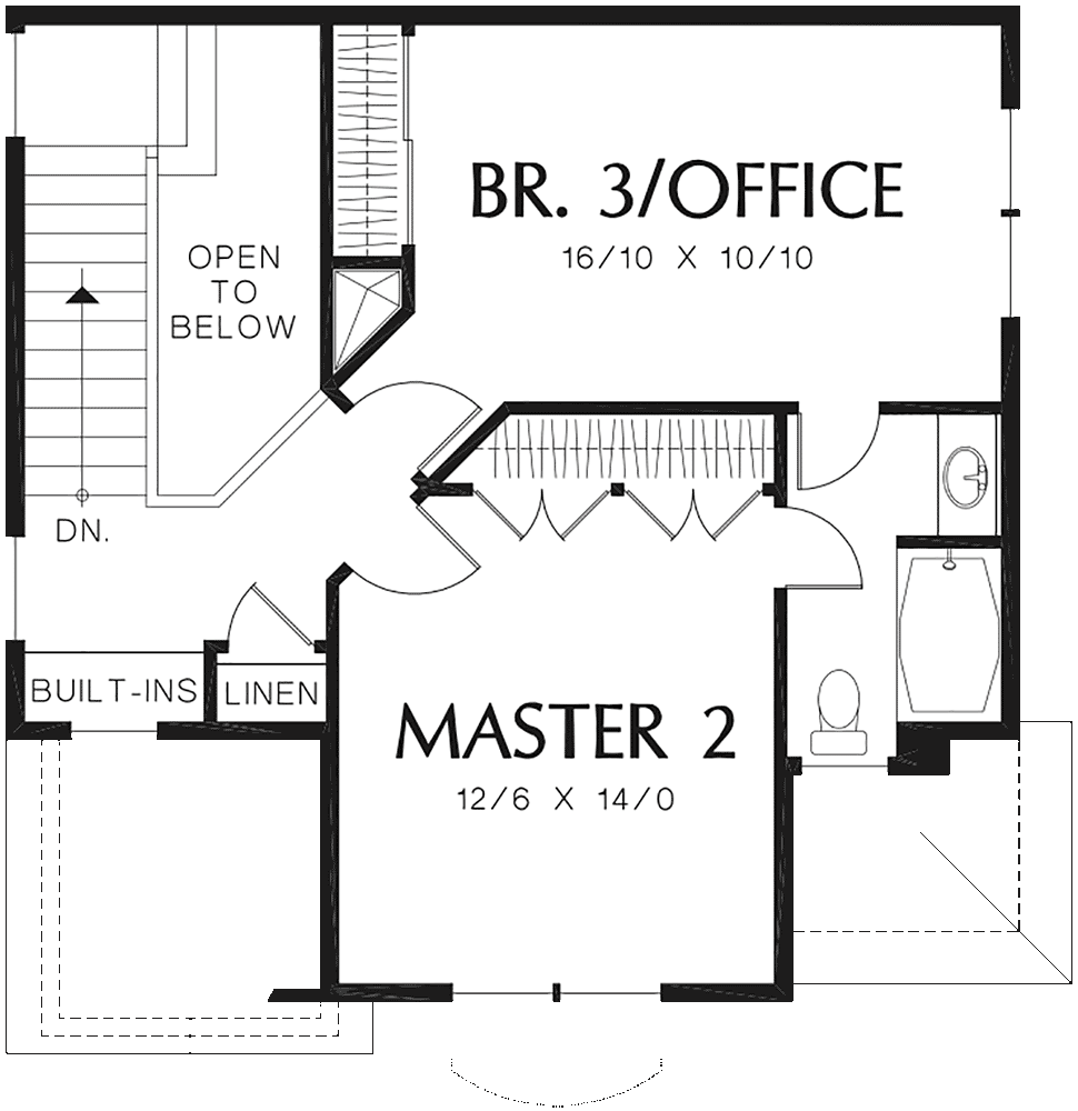 Cottage Narrow Lot Level Two of Plan 81301