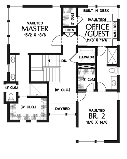 House Plan 81302 Second Level Plan