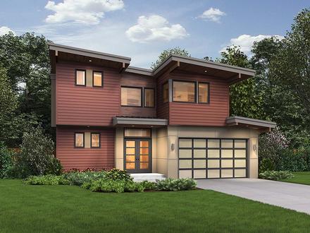 Contemporary Modern Elevation of Plan 81302