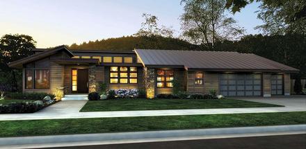 Contemporary Modern Elevation of Plan 81306