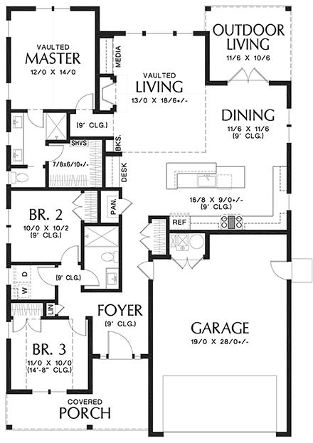 House Plan 81308 First Level Plan