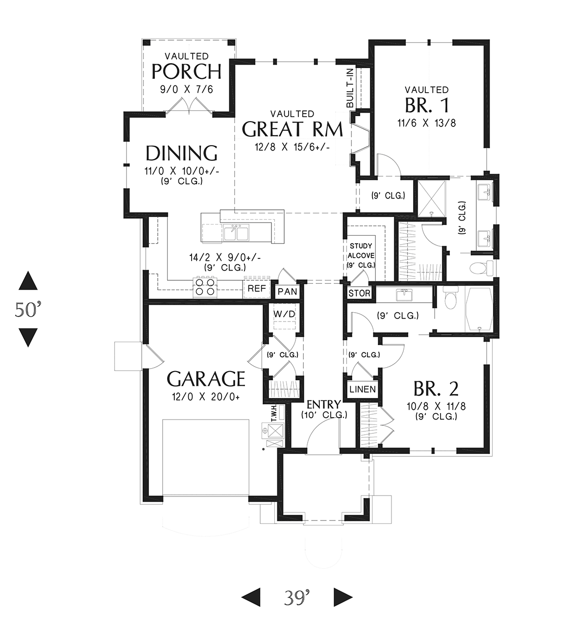 Cottage European Traditional Level One of Plan 81309