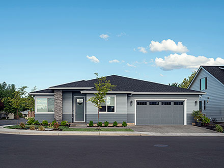 Prairie Style Ranch Elevation of Plan 81312