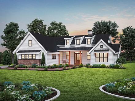 Contemporary Farmhouse Ranch Elevation of Plan 81313