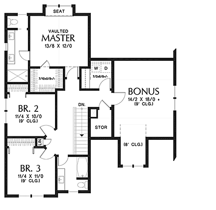 House Plan 81314 Second Level Plan