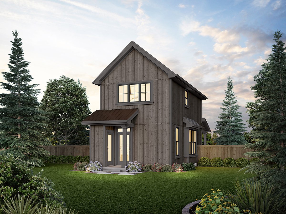 Contemporary Cottage Country Farmhouse Rear Elevation of Plan 81316