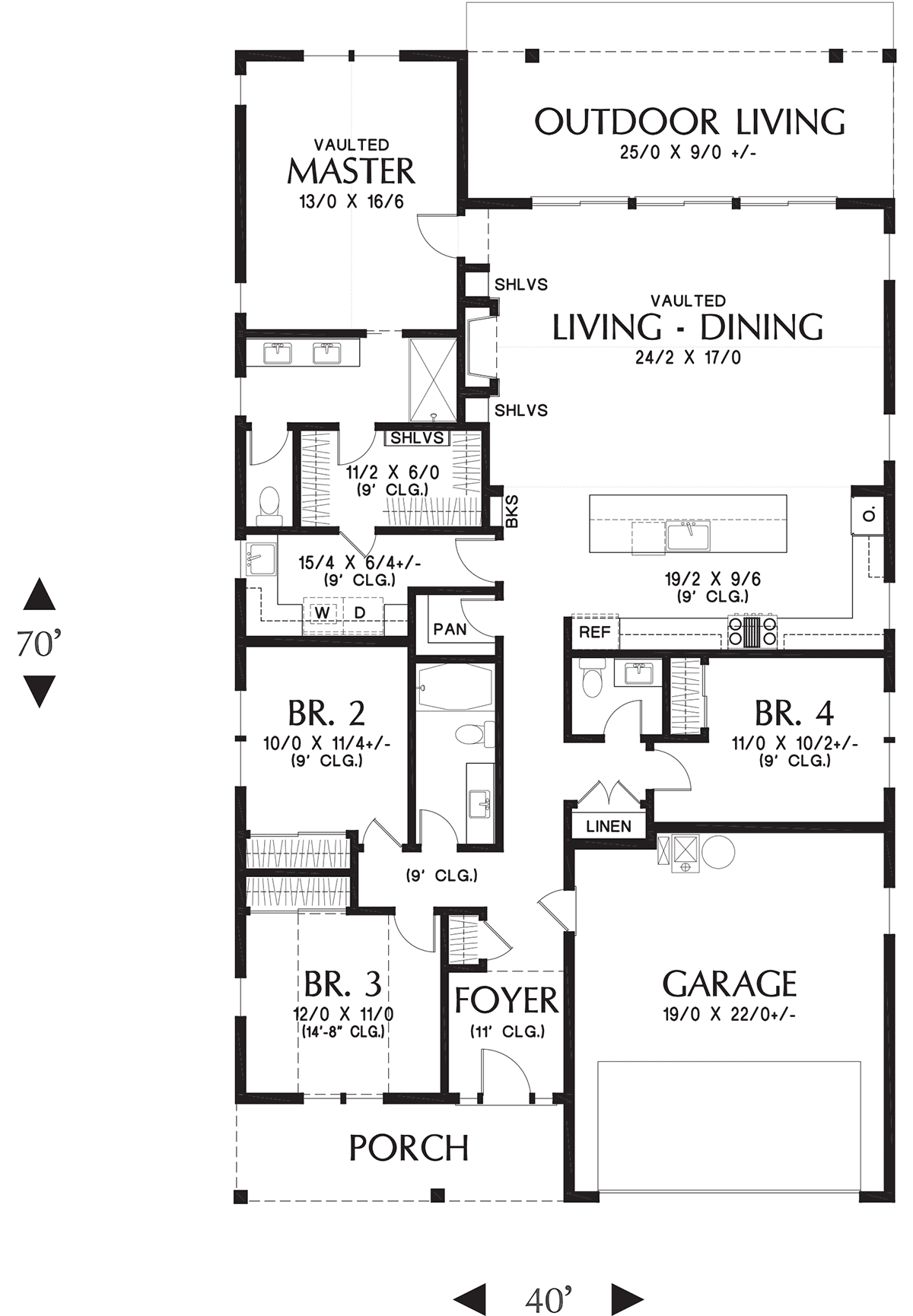 Farmhouse Level One of Plan 81320