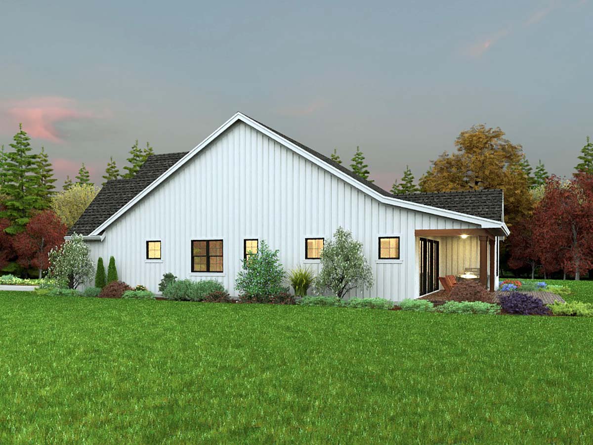 Farmhouse Plan with 2009 Sq. Ft., 4 Bedrooms, 3 Bathrooms, 2 Car Garage Picture 2