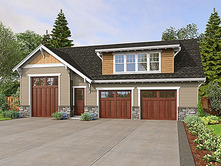 Garage-Living Plan 81326 Elevation