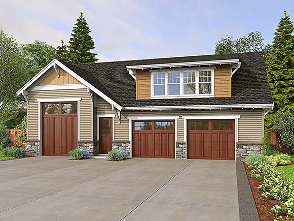 Garage-Living Plan 81326 Elevation