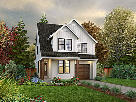 Cottage Country Farmhouse Elevation of Plan 81327