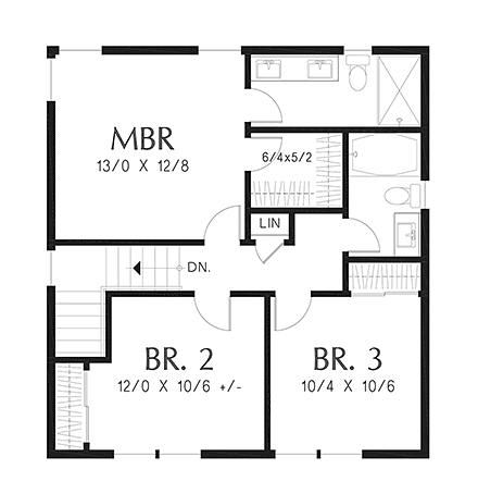 House Plan 81338 Second Level Plan