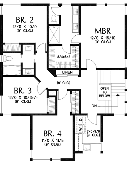 House Plan 81340 Second Level Plan