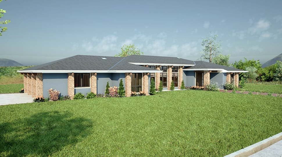 Modern, Prairie Style, Ranch Plan with 3073 Sq. Ft., 4 Bedrooms, 4 Bathrooms, 3 Car Garage Picture 4