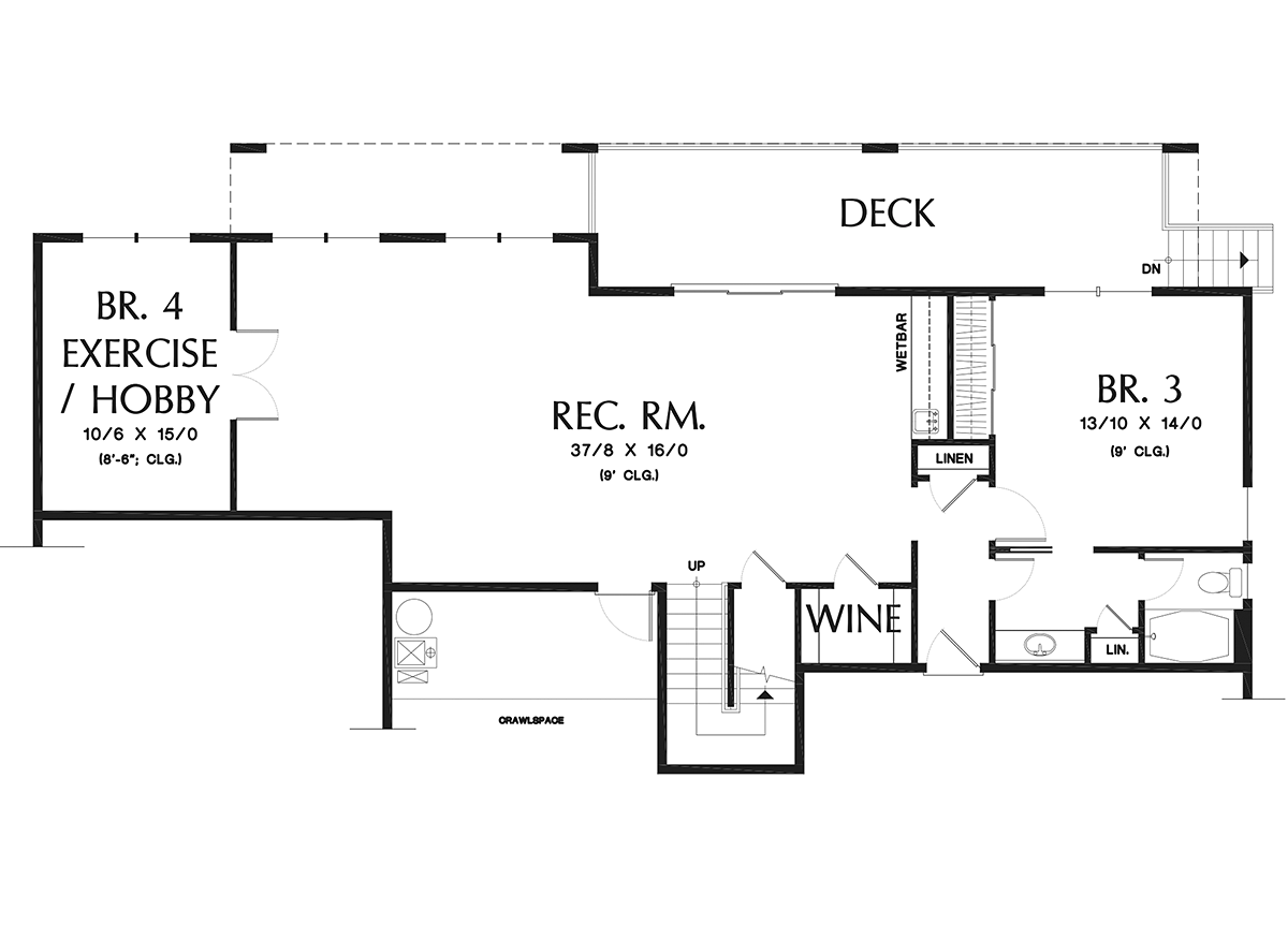 Traditional Lower Level of Plan 81346