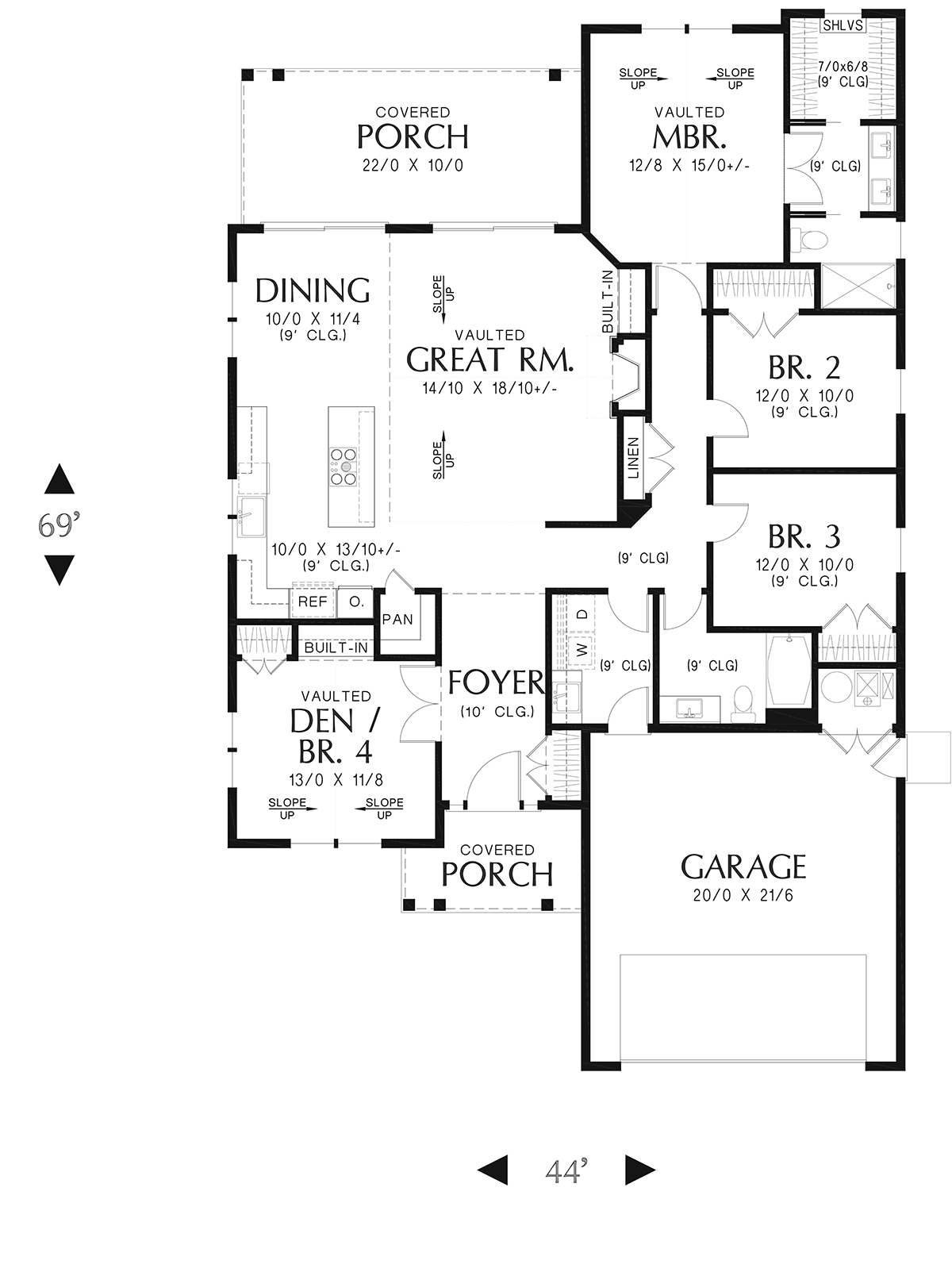 Country Farmhouse Ranch Level One of Plan 81347