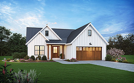 Country Farmhouse Ranch Elevation of Plan 81347