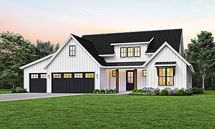 Farmhouse Traditional Elevation of Plan 81349