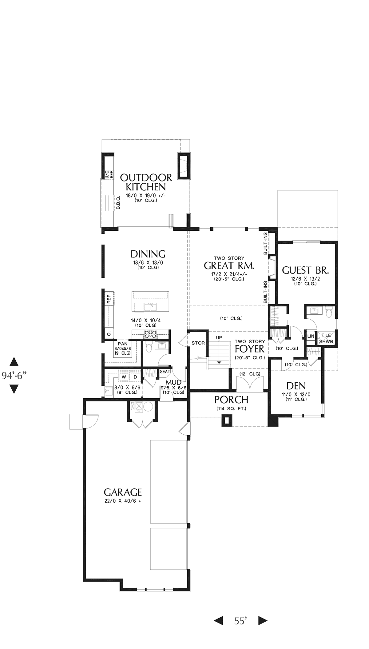 Modern Prairie Style Level One of Plan 81352