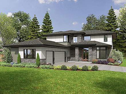 Modern Prairie Style Elevation of Plan 81352