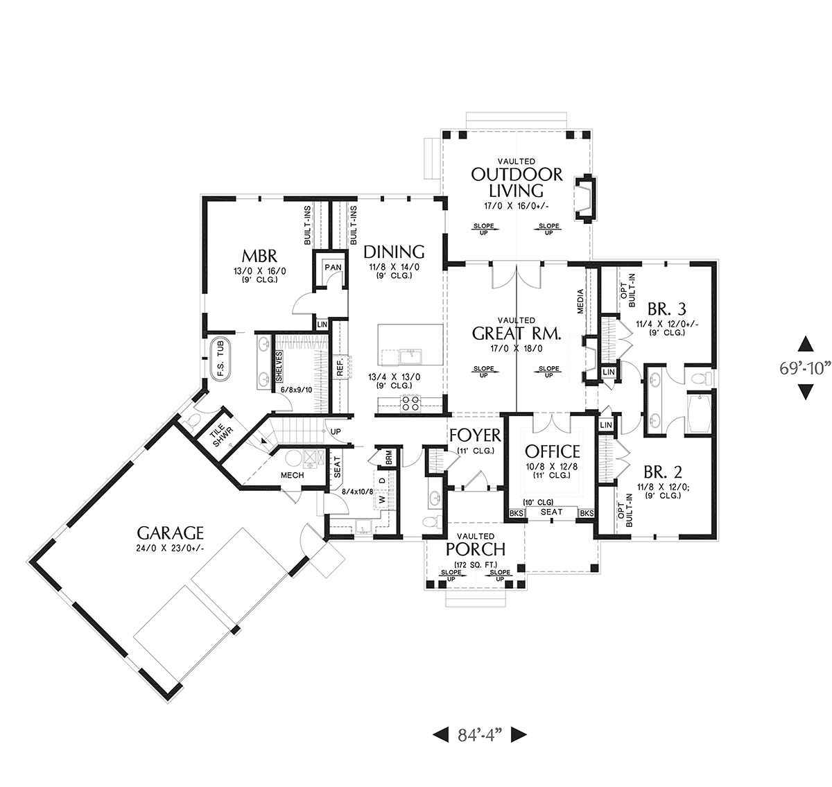 Contemporary Farmhouse Ranch Level One of Plan 81355