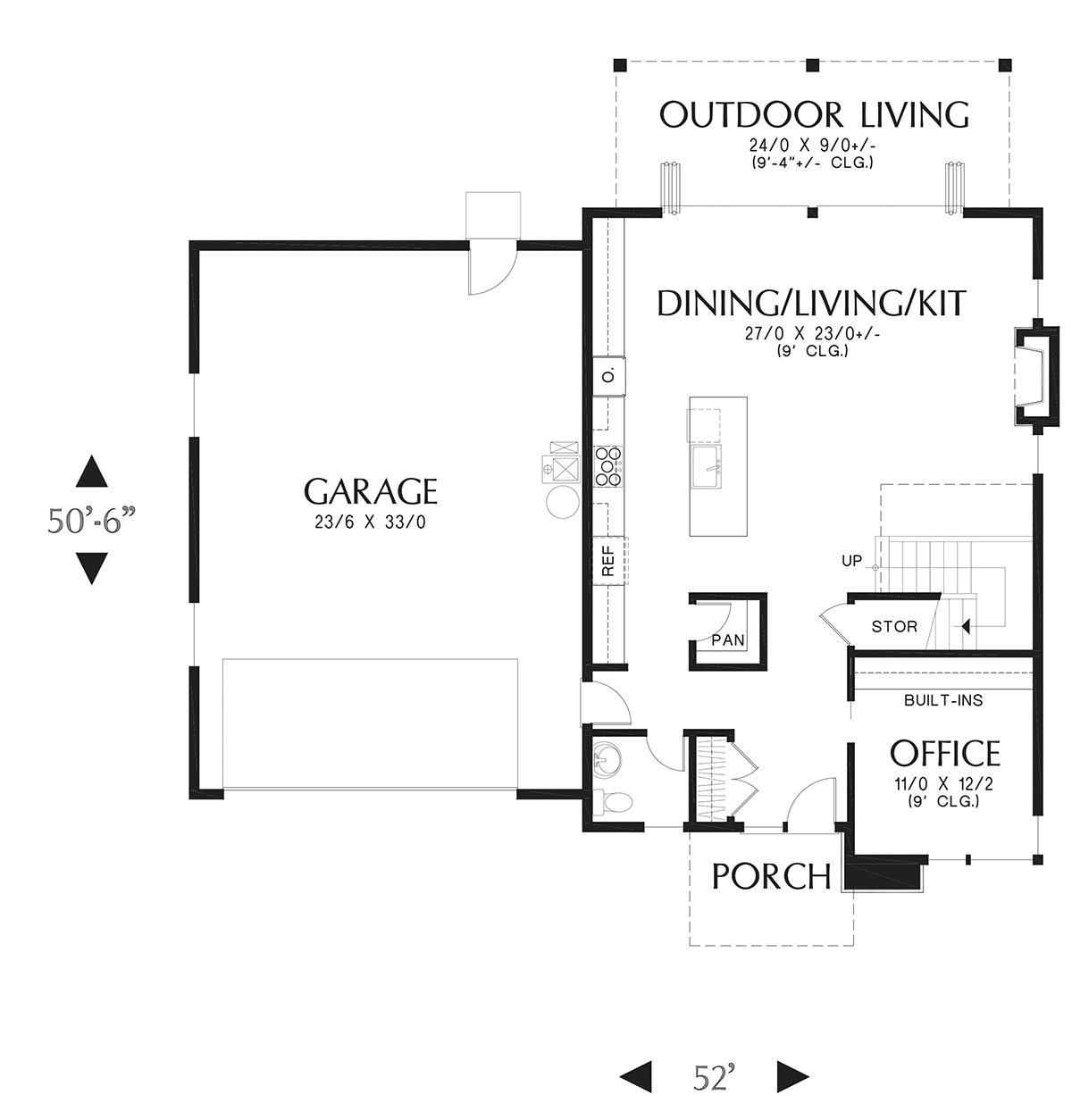 Prairie Style Level One of Plan 81358