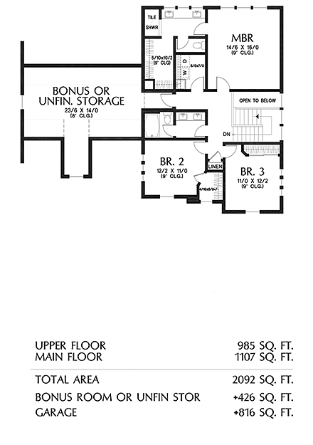 House Plan 81359 Second Level Plan