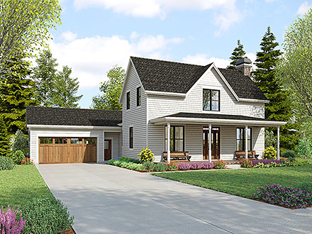 Farmhouse Traditional Elevation of Plan 81360