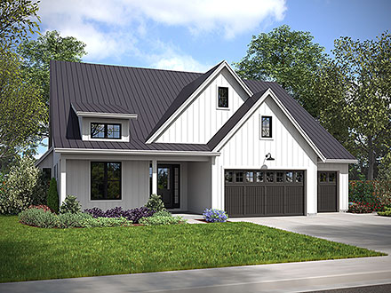 Country Farmhouse Traditional Elevation of Plan 81365