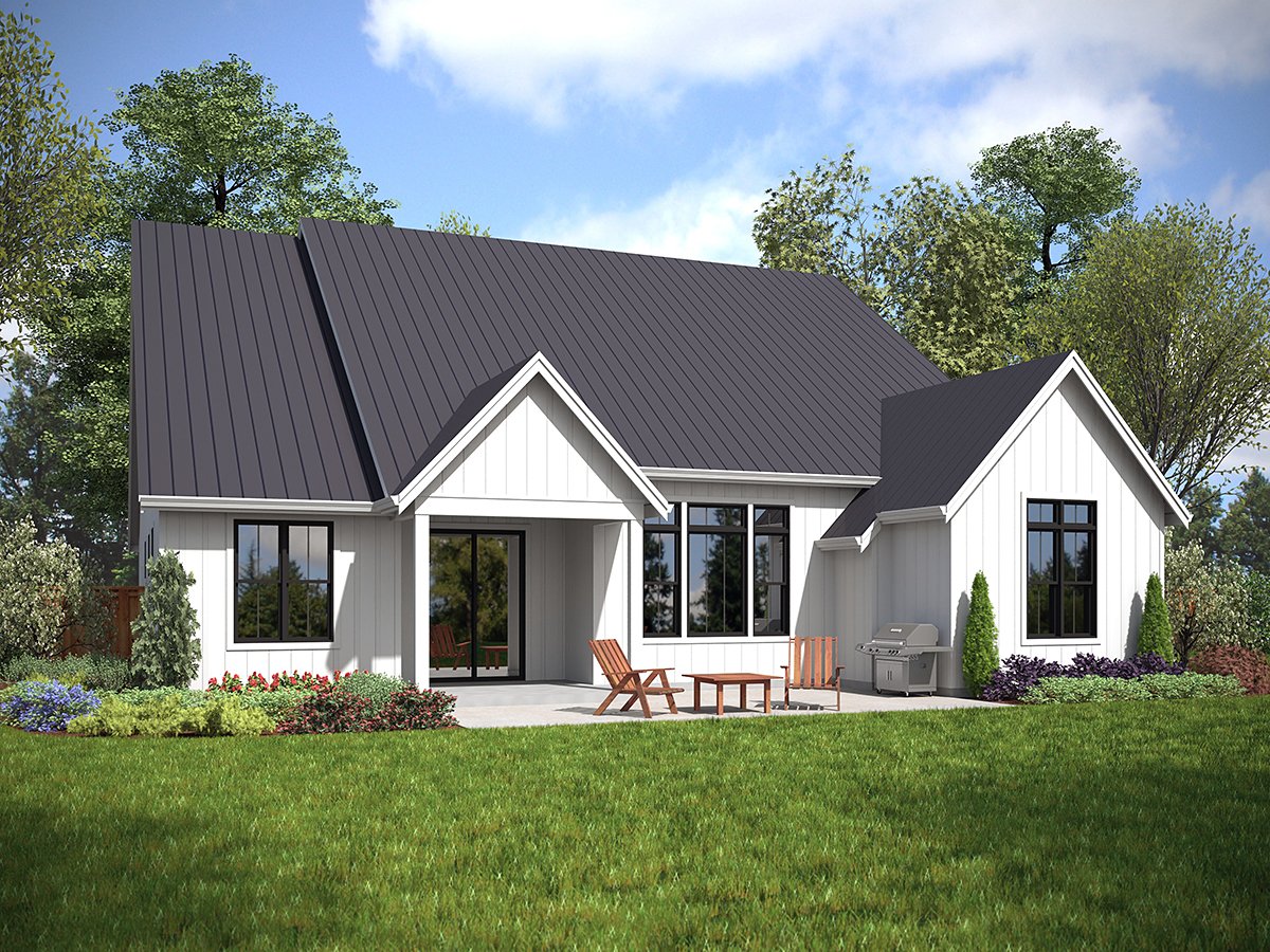 Country Farmhouse Traditional Rear Elevation of Plan 81365