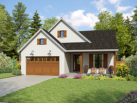 Farmhouse Ranch Traditional Elevation of Plan 81366
