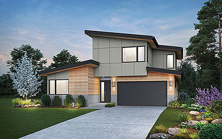 Contemporary Modern Elevation of Plan 81367